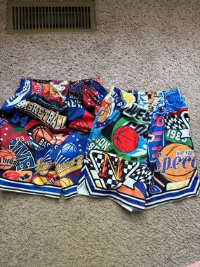 Splash Multicolor Basketball  Print Shorts
